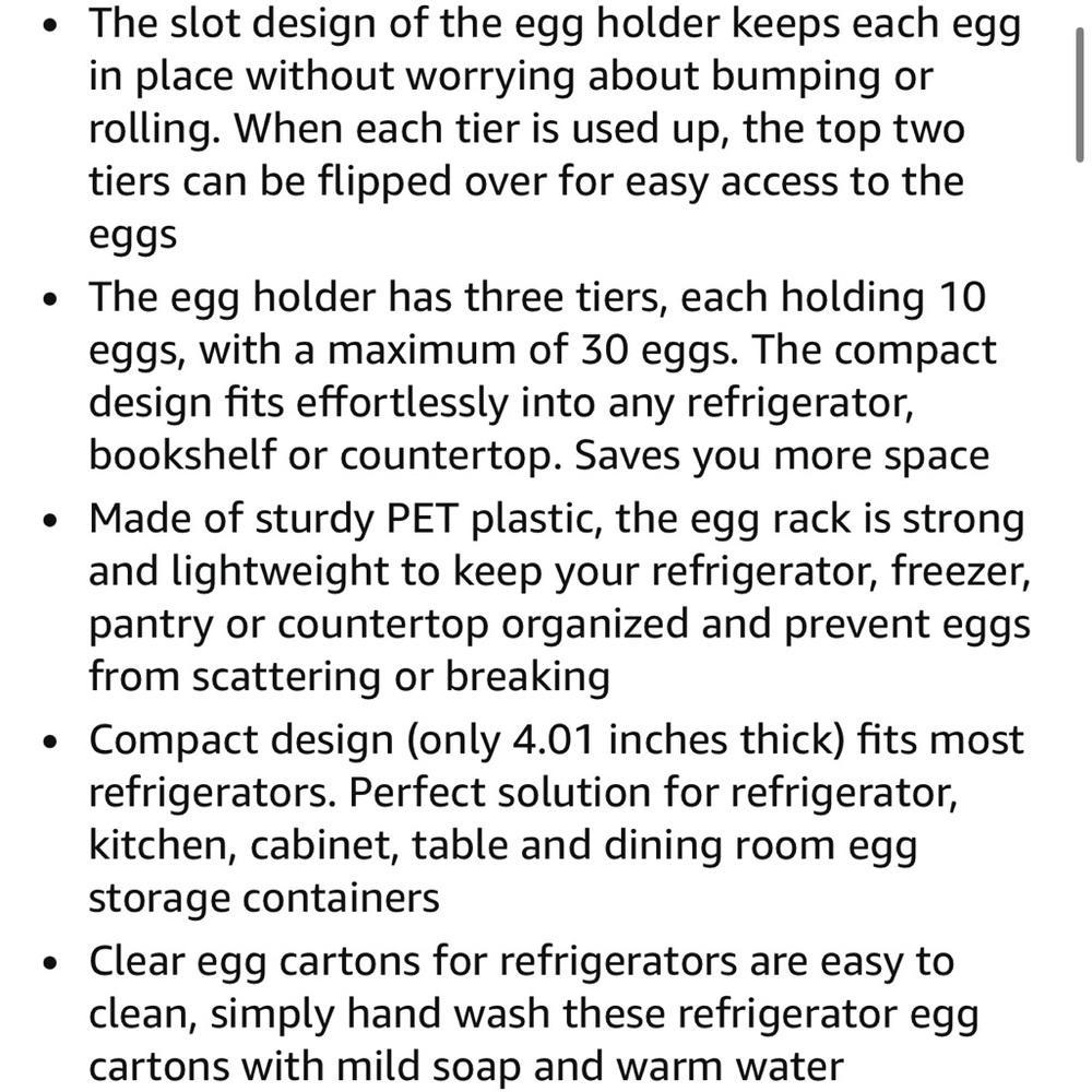 Egg Space Saver Storage Organizer 3 Three Tier Fridge NEW Cottagecore - Picture 15 of 16